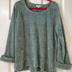 Style & Co. Sage Green Ribbed Top
